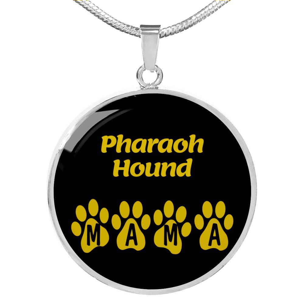 Pharaoh Hound Mama Circle Necklace Stainless Steel or 18k Gold 18-22