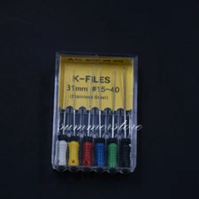 6 Pcs/1 Pack Dental #15-40 Endo Root Canal K-FILES Stainless Steel 21/25/31mm