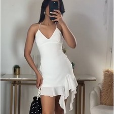 ZARA RUFFLED HEM MINI DRESS