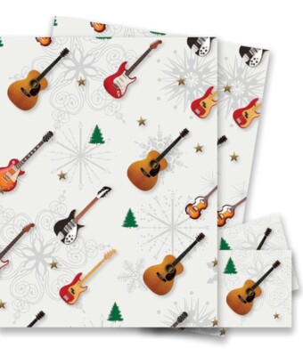 christmas wrapping guitar