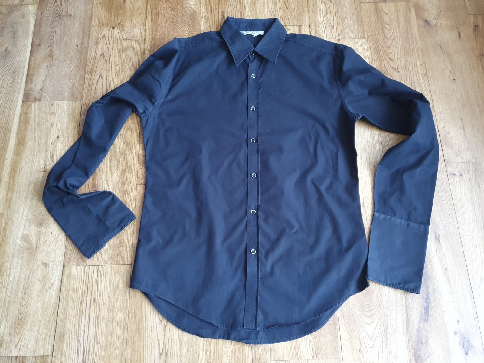 Camicia uomo nera a maniche lunghe Yves Saint Laurent taglia 16 5