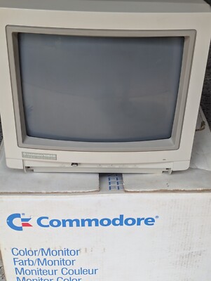 Commodore 1084S-P1 + Original Box CRT RETRO Monitor AMIGA C64 SNES SEGA 