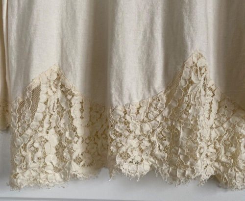 Soft Surroundings Cotton Cashmere Sweater Size L Cream Lace Trim Tunic Isabeau - Picture 12 of 15