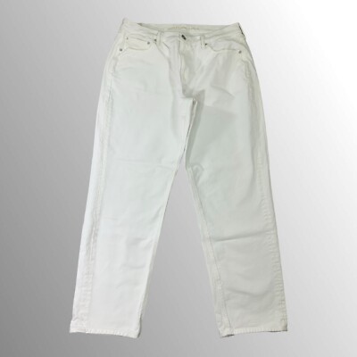 American Eagle Jeans Womens 16 (34x30) White '90S Straight Stretch High Rise