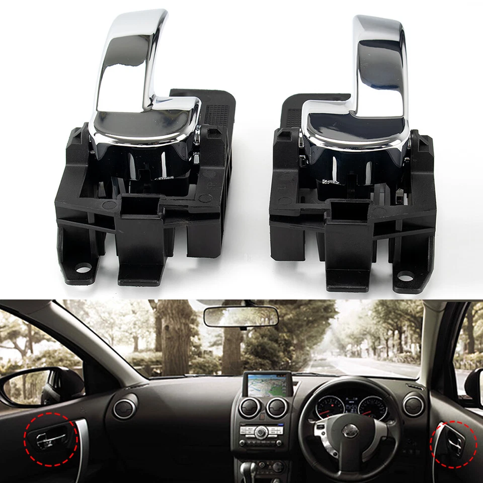 2X Manija de puerta interior de coche delantera trasera izquierda derecha para Nissan Dualis J10 2007-2014 Foto 4 de 4