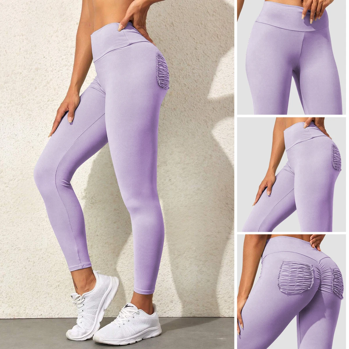 Women Yoga Pants Pocket Butt Lift Anti-Cellulite High Waist Push