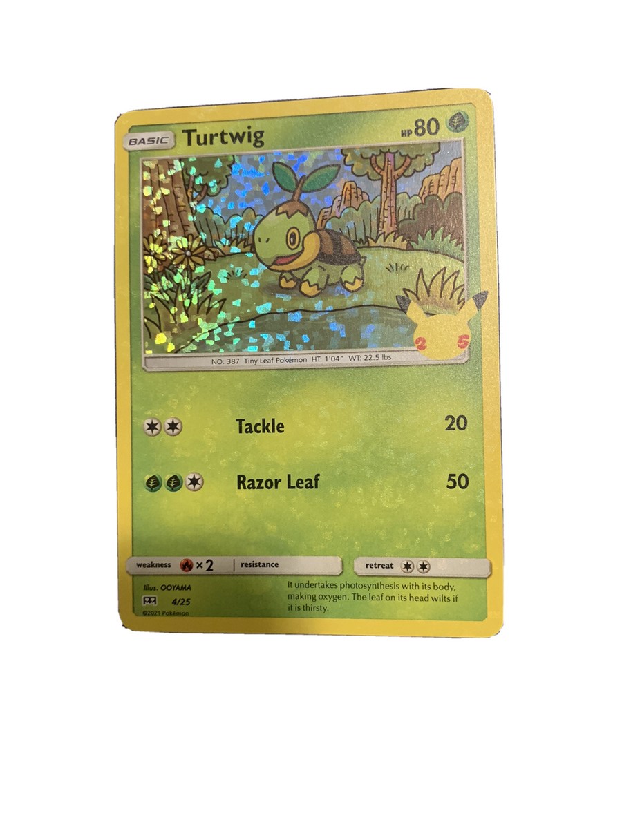 turtwig pokemon card mcdonalds - - 25th Anniversary Collection - [2] Tackle (20) Attack 2 Pokemon Turtwig 4/25 Holo McDonald's