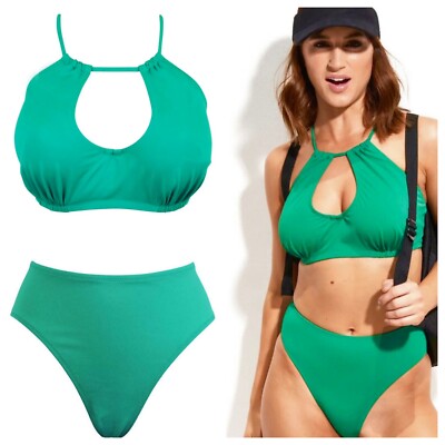 Pour Moi Pool Party Grün Bügel Bikini Set UK 32-38 B - E Slip UK 8-18