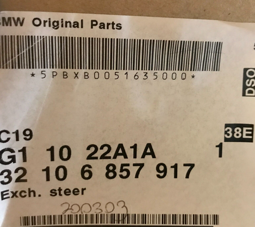 GENUINE MINI F54 F60 Steering Gear Box Rack 32106857917. Electric. Ref: GF - Picture 12 of 13