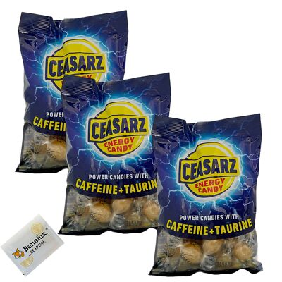 (33,31 EUR/kg) Ceasarz Energy Bonbons mit Koffein und Taurin Multipack 3x 120g