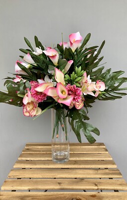 Bouquet Di 27 Rose Del Tè Artificiali – Fiori Finti In Seta Per Decorazione Casa E Matrimonio – Piante Sempre Verdi Bianche