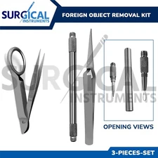 3 Pcs Foreign Object Removal Kit Splinter Probe Eye Magnet Surgical German Grade