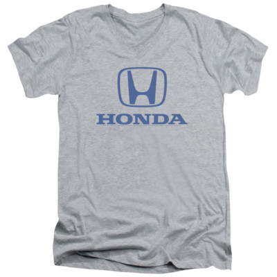 Honda V-Neck T-Shirt Blue Standard Logo Heather Tee | eBay