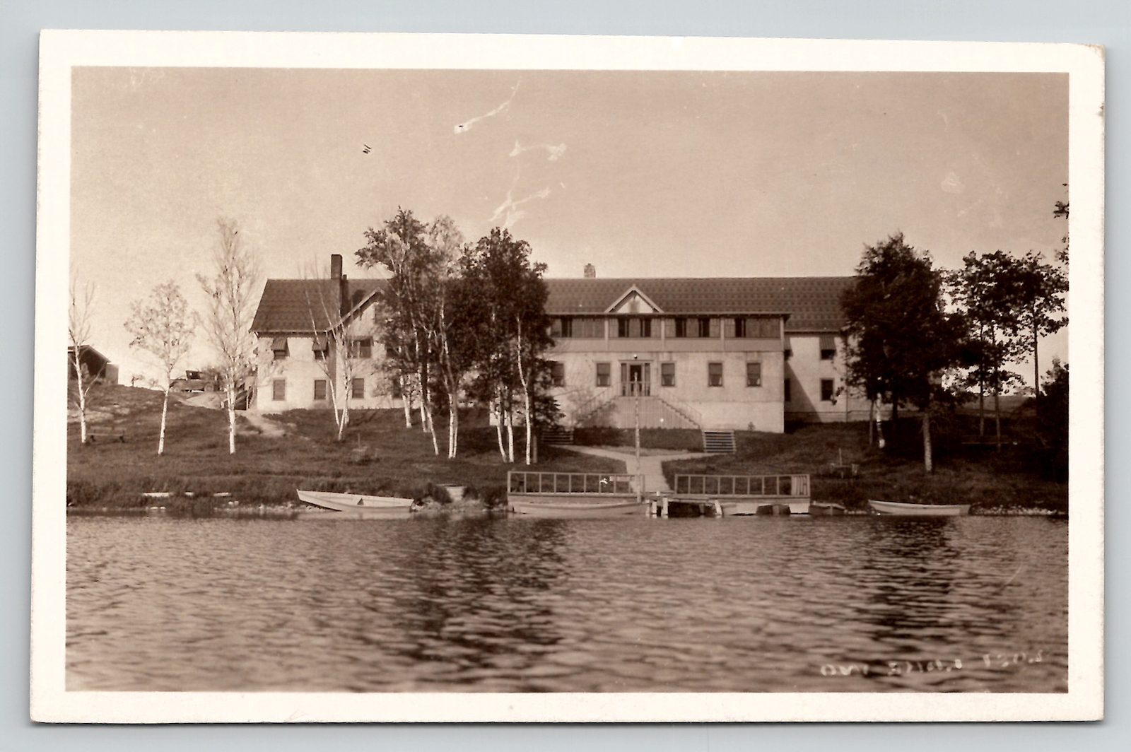 Postcard Michigan RPPC Lost Lake Woods Club Lincoln MI Black River