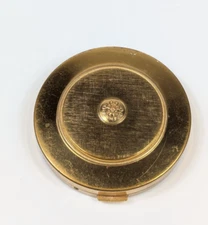 Avon New York Gold Tone Pressed Powder Makeup Mirror Compact Vintage 1970s