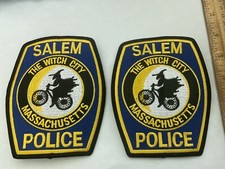 Salem MA. Police Bike  Patch collectable Set 2 pieces full size and new