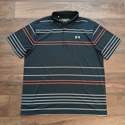 Under Armour Playoff Polo Mens XXL 2XL Black Golf Shirt Performance Stretch Flex