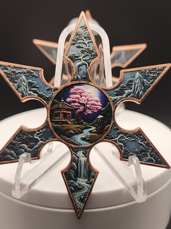 Pair (2) Japanese Shuriken Shaped 1 Oz Copper Medal (Chinese Star) 5k Mintage!