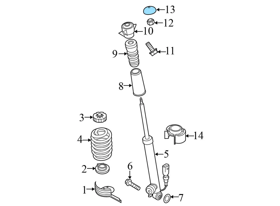 AUDI A6 QUATTRO 2012-2018 - puntal trasero/tapa amortiguador 4G0512135 Foto 3 de 4