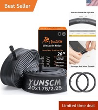 2-PCS 20" Heavy Duty Bike Tubes 20X1.75/1.95/2.125/2.25 Schrader Valve 45/57-...
