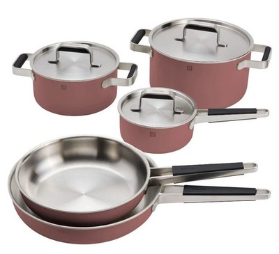 ZWILLING Pots and Pans set, 8-pc, 18/10 Stainless Steel, Easy to Clean Durable
