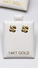 Solid 14KT Gold Knot Stud Earrings Small Love Knot Swirl Small Earrings Classic