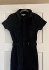 Good American Jumpsuit Womens 1 Black Denim Short Sleeve Zip Front Utility — photo 2