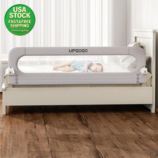 Folding Bed Rail for Toddlers Grey 71X23.6 Inch Safety Guard for Bunk Full