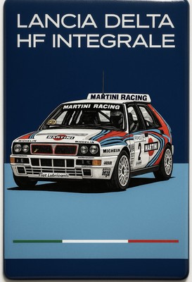 Retro Style Racing Lancia Delta Integrale Rally     12 Inches Sign Quality Sign