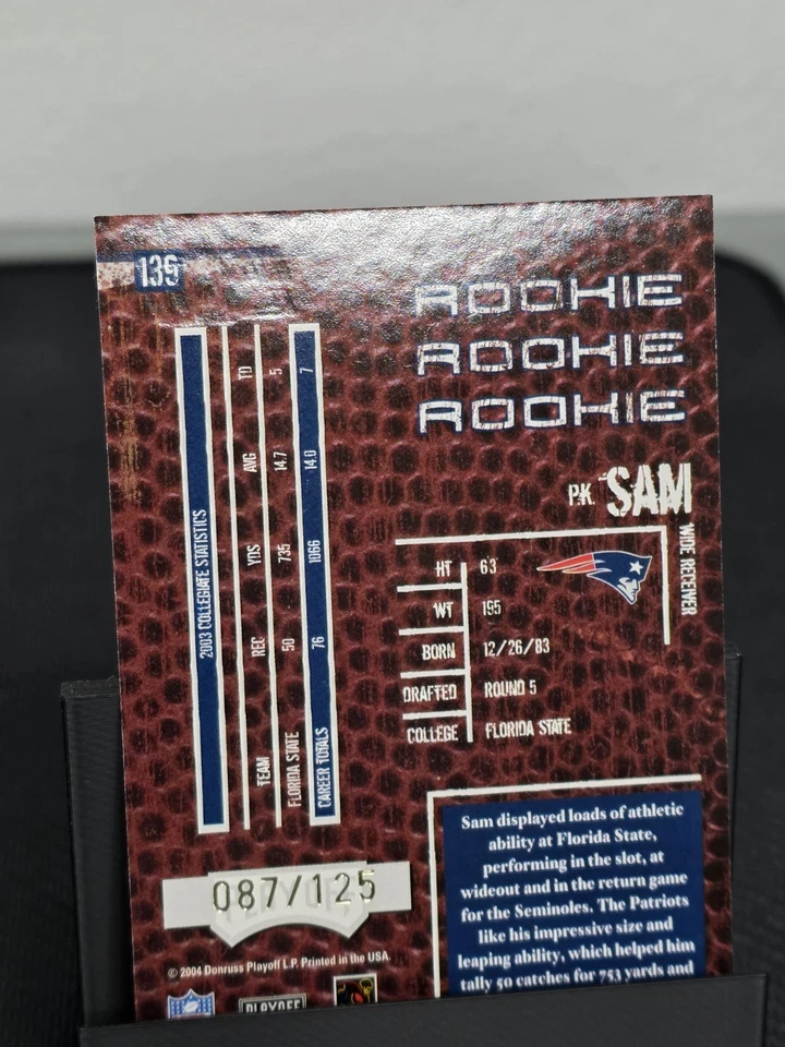 2004 Playoff Hogg Heaven - Rookie P.K. Sam #139 Hogg Wild /125 (RC) - Image 2 of 2