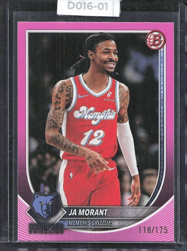 🔥 Topps Bowman Ja Morant #182 Pink /175 Memphis Grizzlies Basketball