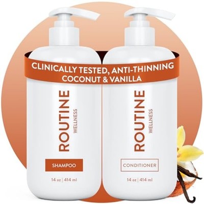 Routine Wellness Anti-Thinning Shampoo Conditioner Coconut 14 Count 2 Pack