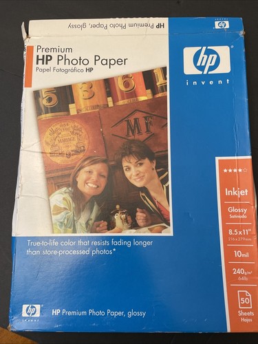 Genuine HP Premium Glossy Inkjet Photo Paper - 30 Sheets 8 1/2x 11 Open Box - 第 1/2 張圖片