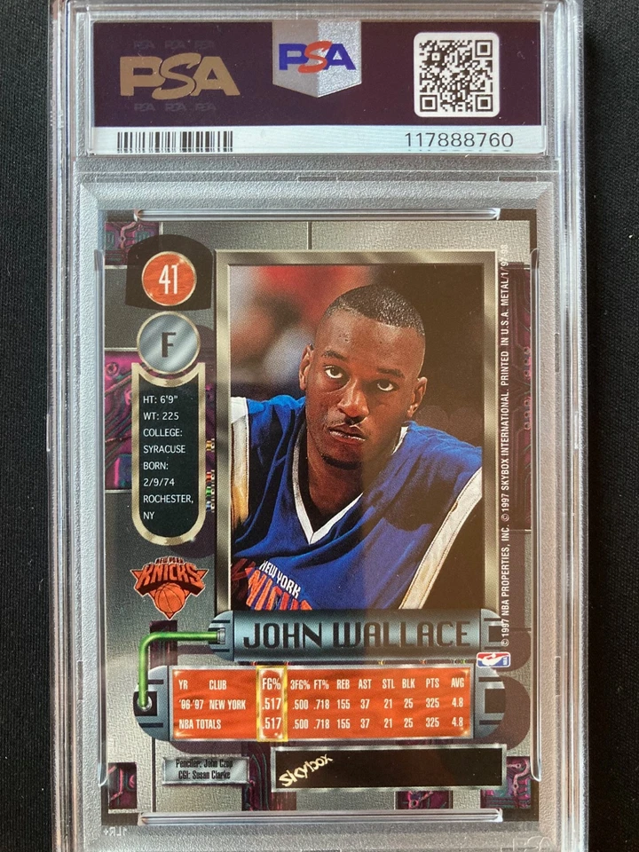 1997 Metal Universe No41 Джон Уоллес PSA 9 как новая редкая только 20 существующих - Изображение 2 из 2