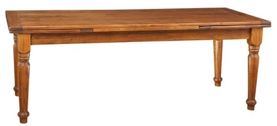 Table Extensible En Bois Massif Noyer 220x100 Rectangulaire Country Cuisine - Photo 1/4