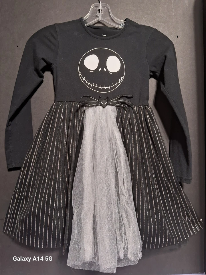 Disney Nightmare Before Christmas Jack Skeleton Dress Hooded Costume Girls 6-6x - Image 2 of 4
