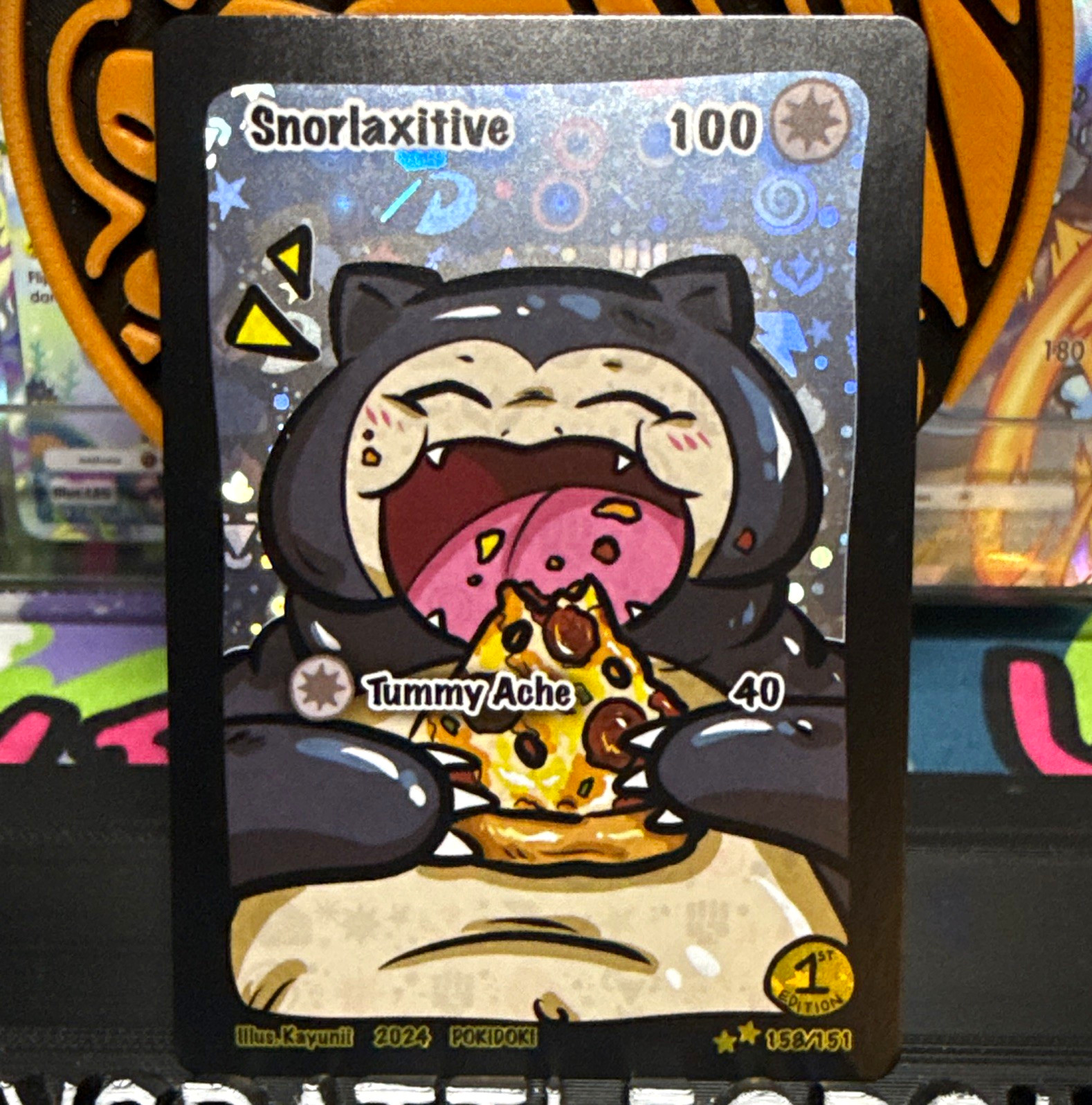 Poki Doki Snorlaxitive 1st Edition Holo 158/151 Fan Art Card