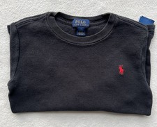 Boys Polo by Ralph Lauren Black Waffle Long Sleeve Shirt Size 7