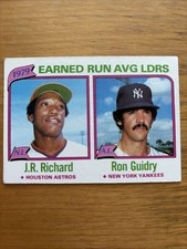 1980 TOPPS 207 EARNED RUN AVG LDRS J.R.RICHARD Ron GUIDRY Vintage Baseball Card