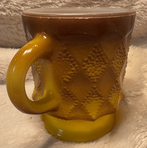 Vintage Anchor Hocking Kimberly Ombré Midcentury Diamond BohoOmbré Fire King