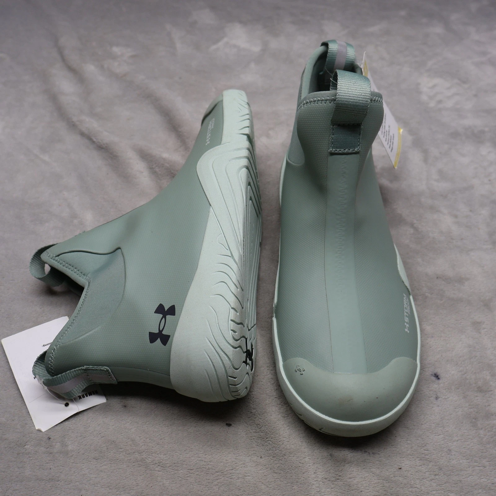Under Armour Mens 9 Deck Boots Green Charged Shoreman Waterproof Pull On NWD