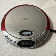 Vintage DURABRAND Model CD-566 Portable CD Player / Red  Silver / Tested Works