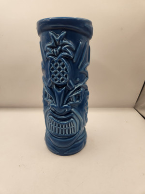 Tommy Bahama Tiki Mug Blue Rum Ceramic Pineapple Hawaiian  7'' 