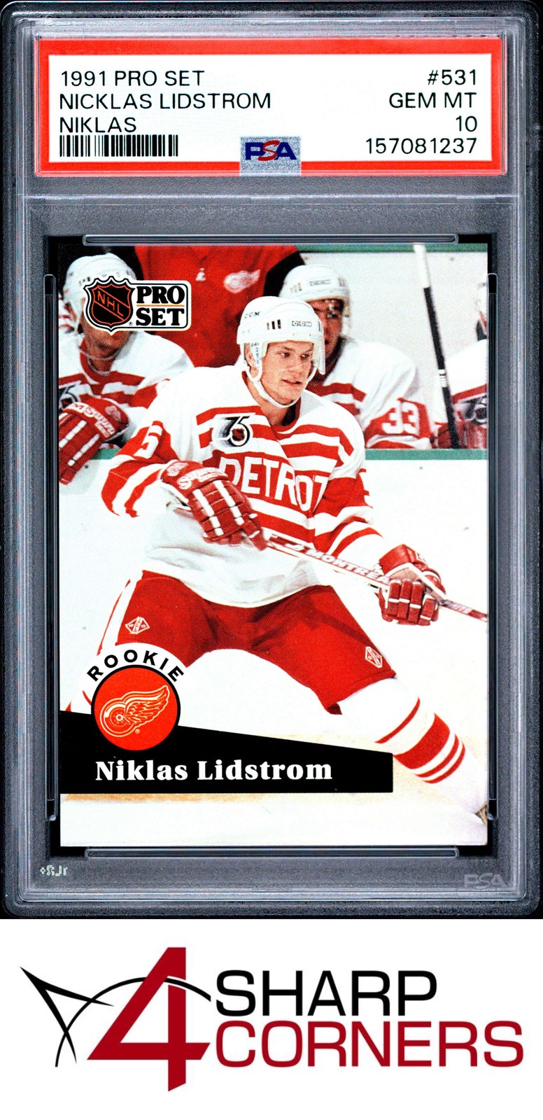 Nicklas Lidstrom #531 Hockey Cards 1991 Pro Set trading card — raw and PSA graded price guide