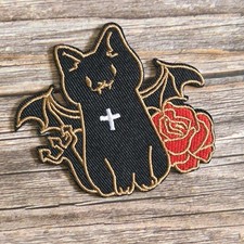Satan Devil Kitty Lucifer Occult Gothic Goth Kitten Cat Iron On Patch