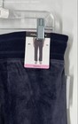 Halston Womens Navy Blue Flat Front Velour Ribbed Sweatpants Size Small — photo 6