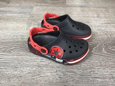 Crocs Star Wars Darth Vader C9 Shoe Clogs Childs Size 9 Black/Red Disney Slip On