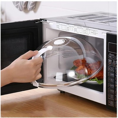 Elegant Clear Microwave Splatter Cover - BPA-Free Food Splash Guard 10.2''x4''