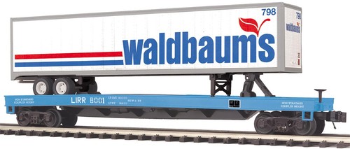 Calibre O - MTH - Long Island Flatcar con remolque de 48' (Waldbaums) #9001 | Zustand: New