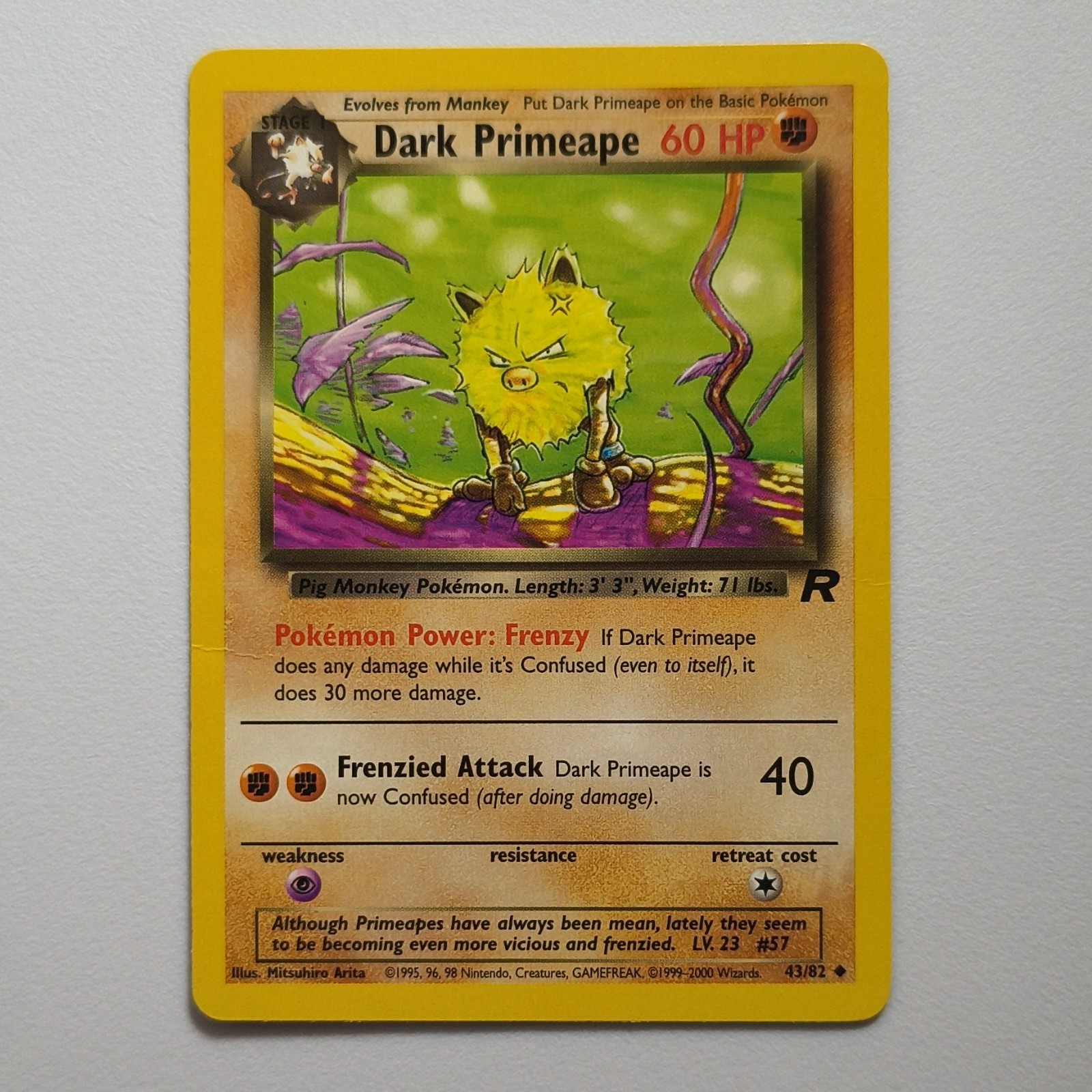 Dark Primeape 43/82 Team Rocket Uncommon Unlimited English LP/MP
